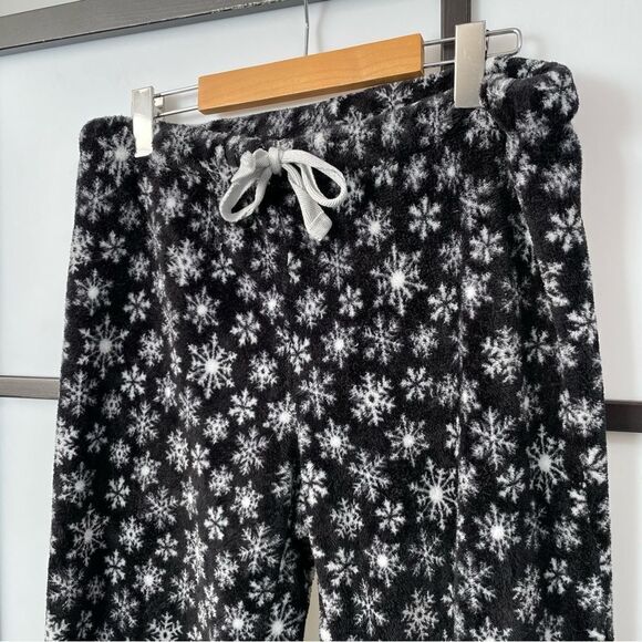 [M] Women’s George Black with White Snowflakes Fleecy Winter Pyjama Pant - Picture 4 of 8